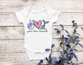Bring the magic of the sea to your little one with our Peace Love Mermaid baby bodysuit or onesie! This adorable design is perfect for baby girls who love mermaids and all things magical. Whether you're celebrating a birthday or just looking for a cute outfit, this onesie is a must-have! Made from soft, 100% cotton Gerber brand onesies, it's designed for ultimate comfort. includes faux glitter