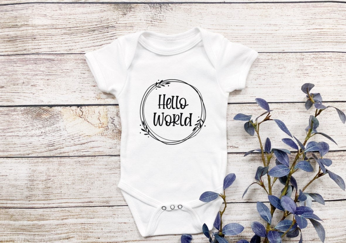 Hello world Baby Bodysuit/ Onesie