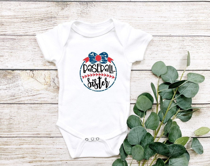 Baseball Sister Baseball Baby Bodysuit/ Onesie