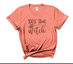 100 % That Witch Fall Shirt - Funny Halloween Tee - DTF Printed Cotton
Description: Celebrate autumn in style with our 100 Percent That Witch Fall Shirt. Printed using DTF technology on 100 percent cotton, this tee delivers a vibrant, durable design that pops. Perfect for Halloween parties, casual fall outings, or themed events, this funny Halloween tee brings a playful yet spooky vibe to your wardrobe. Available in popular colors including grey, orange, white, and natural.