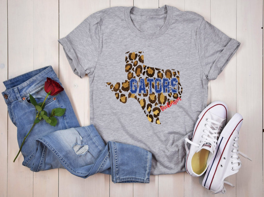 Dickinson Gators Leopard Texas T-Shirt