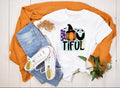 Halloween T Shirt & Sweatshirt | Boo-tiful Spooky DTF Print – 100% Cotton, White/Grey/Natural

Description:
Elevate your Halloween style with our Boo-tiful Halloween apparel—crafted for comfort and designed to stand out! This listing features both t-shirts and sweatshirts, all made from 100% cotton and printed using vibrant, durable DTF technology.