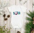 Love Snowman Christmas Baby Bodysuit/ Onesie
