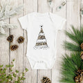 Leopard Christmas Tree Christmas Baby Bodysuit/ Onesie