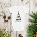 Leopard Christmas Tree Christmas Baby Bodysuit/ Onesie