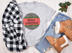 Merry Christmas Grunge Leopard Circle Christmas T Shirt