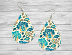 Turquoise Paisley Teardrop Earrings / Teardrop Dangle Earrings / Jewelry