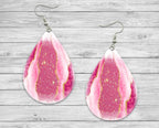Pink Geode Teardrop Earrings / Teardrop Dangle Earrings / Handmade Jewelry