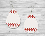 Baseball Teardrop Earrings / Teardrop Dangle Earrings / Handmade Jewelry