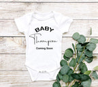 Baby Coming Soon Personalized Baby Bodysuit/ Onesie/ Tshirt