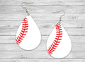 Baseball Teardrop Earrings / Teardrop Dangle Earrings / Handmade Jewelry
