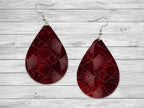 Red and Black Spider web Teardrop Earrings / Teardrop Dangle Earrings / Handmade Jewelry