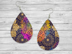 Mandala colorful Teardrop Earrings / Teardrop Dangle Earrings / Jewelry