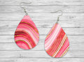 pink and gold agate Teardrop Earrings / Teardrop Dangle Earrings /Jewelry