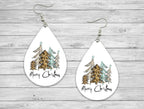 Sketched Christmas trees Teardrop Earrings / Teardrop Dangle Earrings / Jewelry