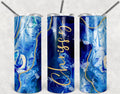 Blue ocean agate Customized/ Personalized 20 oz skinny Tumbler