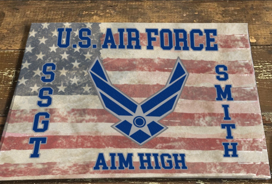 Air Force| Air Force Veteran | Personalized Glass Cutting Board | Cutting Boards | Cutting Board Personalized | Military Family Gift