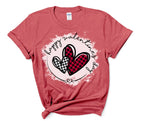 Happy Valentines Day T-Shirt | Heather Red Bleached Gildan Softstyle