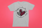 Happy Valentines Day T-Shirt | Heather Red Bleached Gildan Softstyle