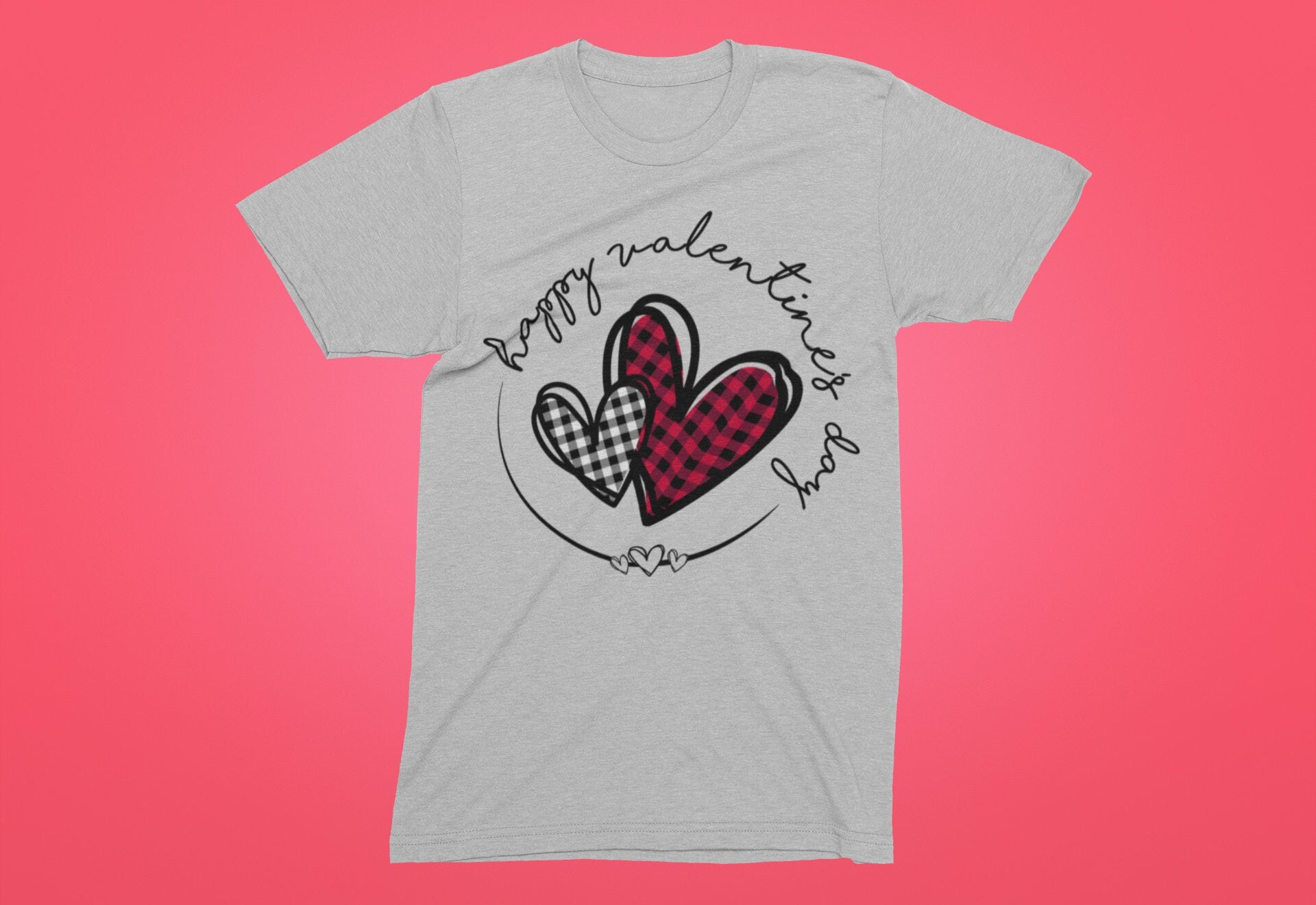 Happy Valentines Day T-Shirt | Heather Red Bleached Gildan Softstyle