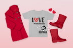 Love Teacher Life Valentine's Day T-Shirt | Bleached Heather Red