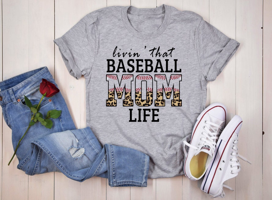 Baseball Mom Life T-Shirt | Sublimation Print, Softball Option