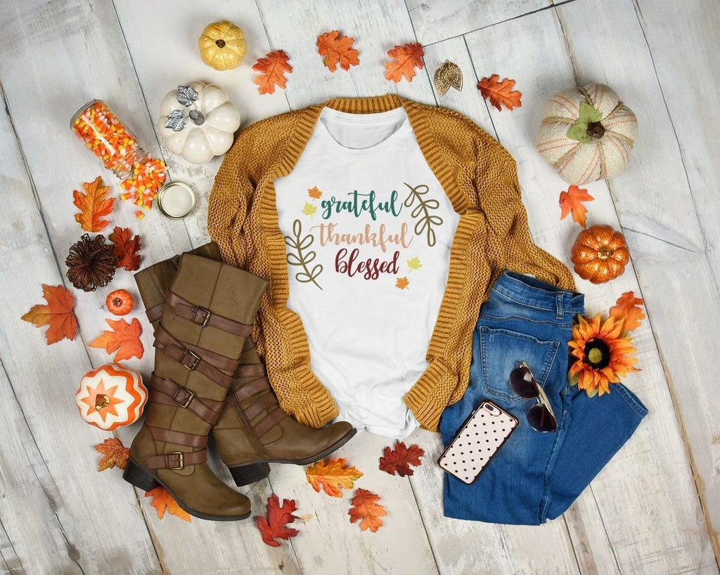 Grateful Thankful Blessed Fall Tshirt