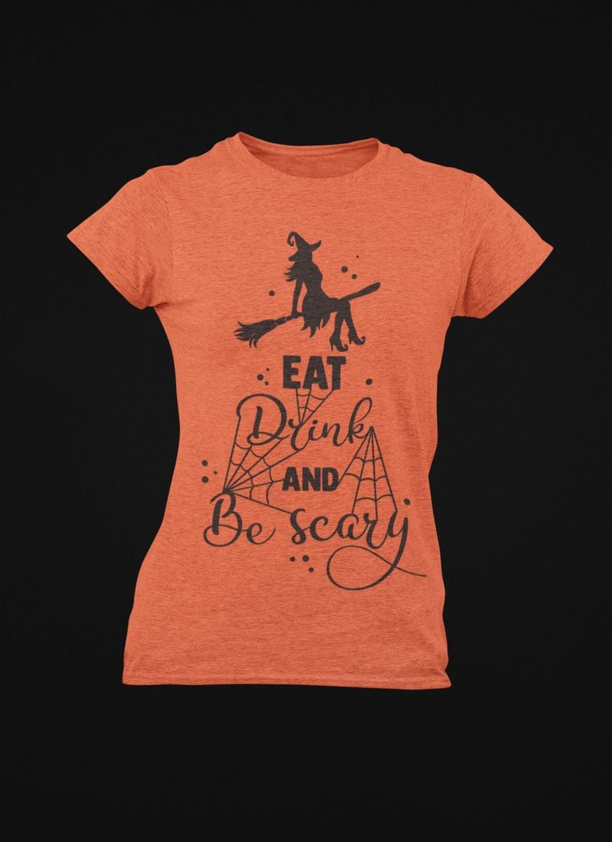 Eat Drink and be Scary Halloween T-Shirt - Heather Orange Tee - Spooky Season Shirt
🎃 Get Ready for Spooky Season! 🎃
Celebrate Halloween in style with our Heather Orange Halloween T-Shirt! Perfect for pumpkin patches, haunted houses, and trick-or-treating, this 100% cotton tee features a high-quality Direct to Film (DTF) print for a bold, long-lasting design.