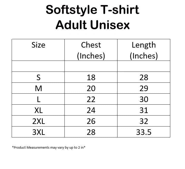 Gildan Softstyle sizing guide