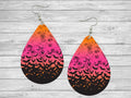Halloween Colorful Bats Teardrop Earrings / Teardrop Dangle Earrings / Jewelry