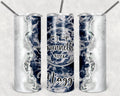 Navy My Cup Runneth Over Tumbler Personalized 20 oz skinny Tumbler