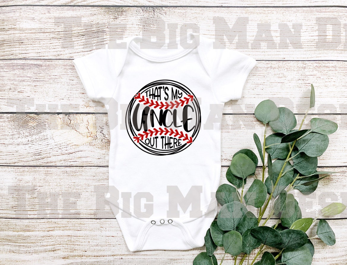 That's my Uncle Out there Baseball Baby Bodysuit/ Onesie / baby girl baseball outfit/ baby boy baseball outfit