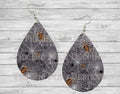 Halloween Spider Web Teardrop Earrings / Teardrop Dangle Earrings / Jewelry
