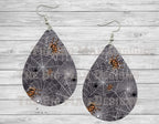 Halloween Spider Web Teardrop Earrings / Teardrop Dangle Earrings / Jewelry