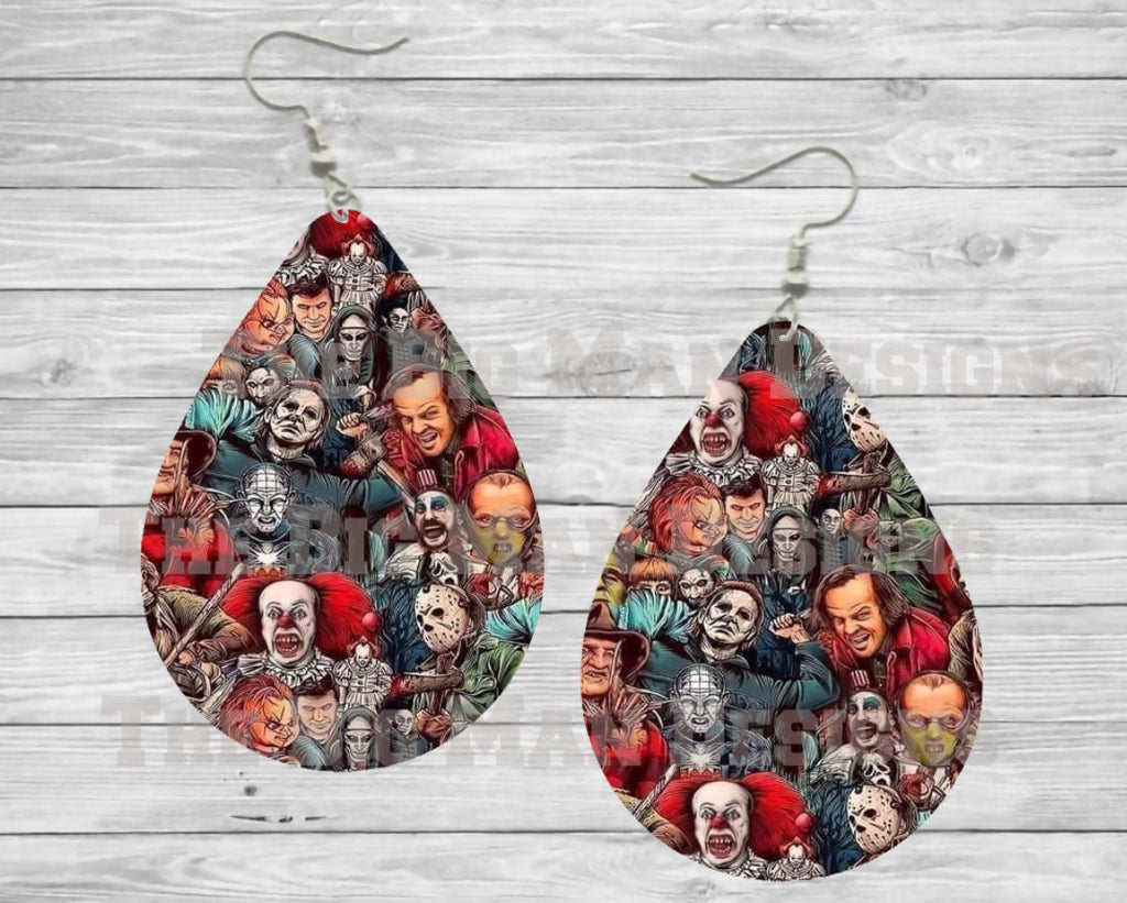Halloween Horror Movies Teardrop Earrings / Teardrop Dangle Earrings / Jewelry
