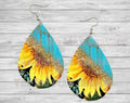 Sunflower Country Teardrop Earrings / Teardrop Dangle Earrings / Jewelry