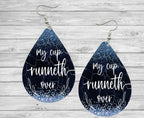 Navy My Cup Runneth Over Teardrop Earrings / Teardrop Dangle Earrings / Handmade Jewelry