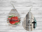 Blessed Christian I am the Truth Way Life Teardrop Earrings / Teardrop Dangle Earrings / Jewelry