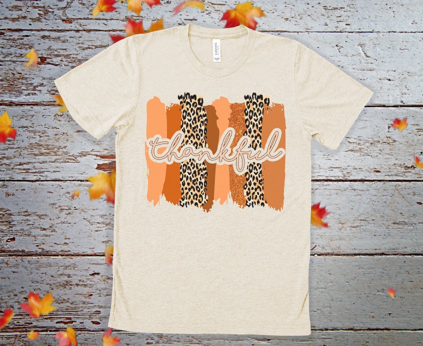 Thankful Autumn / Fall Cheetah Print T Shirt