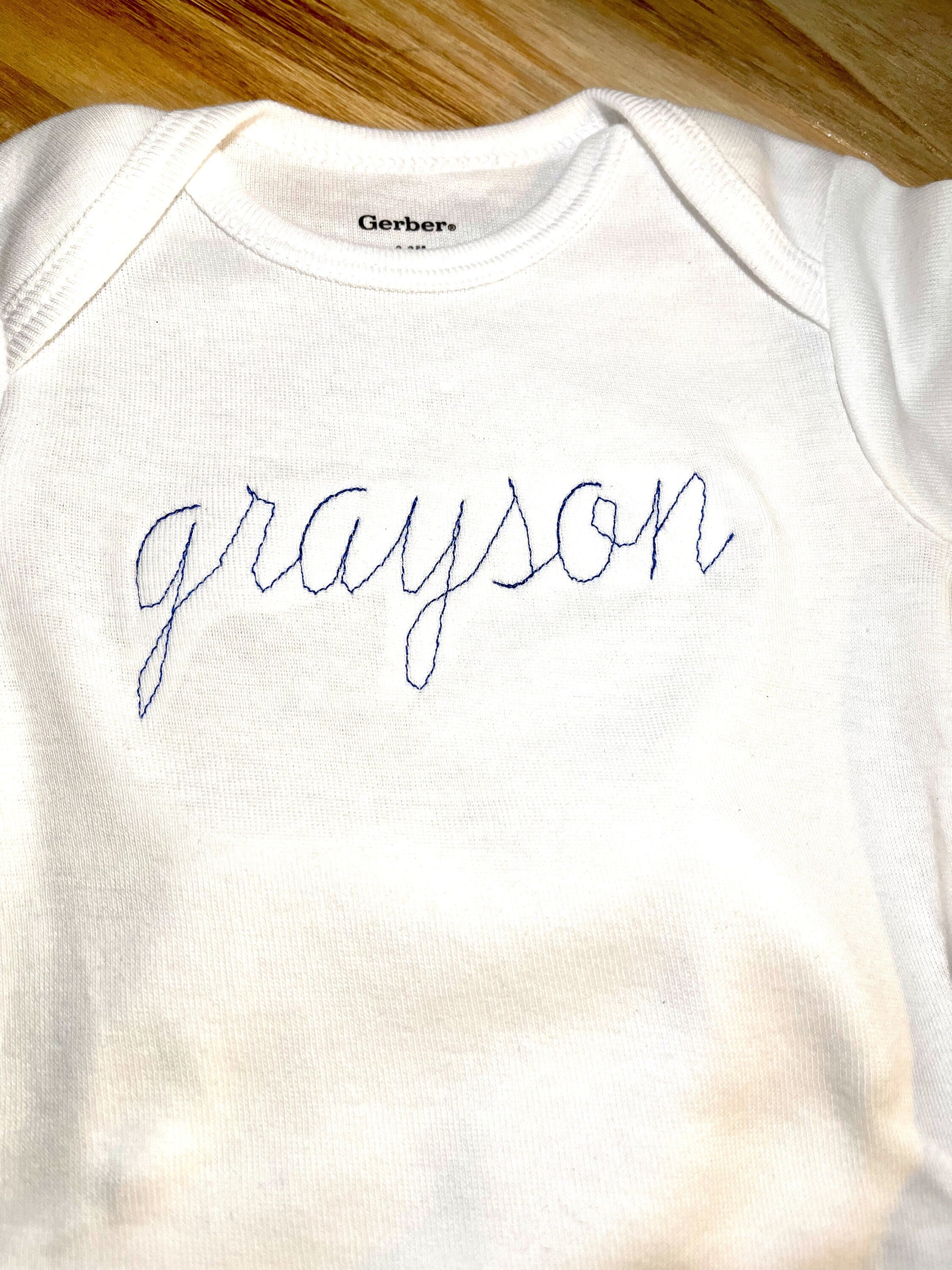 Baby Embroidered Personalized Baby Bodysuit/ Onesie