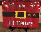 Ho Ho Ho Christmas Personalized Cookie Tray | Santa Cookie Plate | Glass Cutting Board | Cutting Boards | Cutting Board Personalized