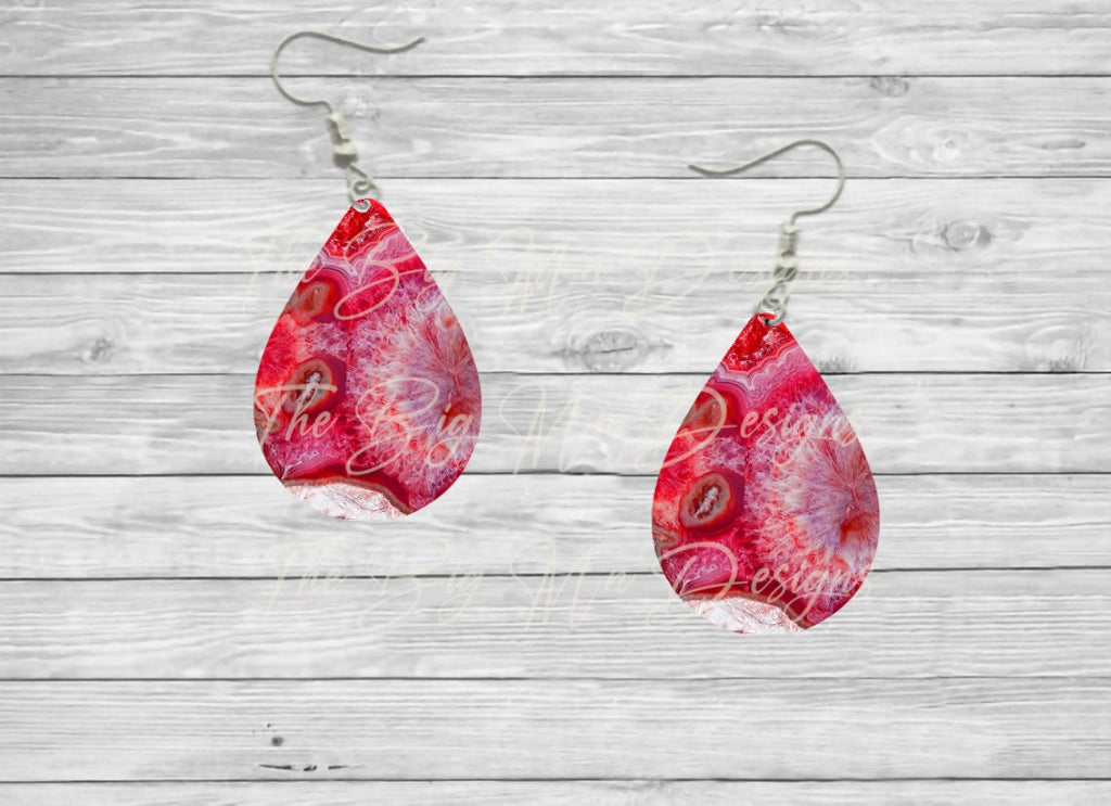 Red Agate colorful Teardrop Earrings / Teardrop Dangle Earrings / Jewelry