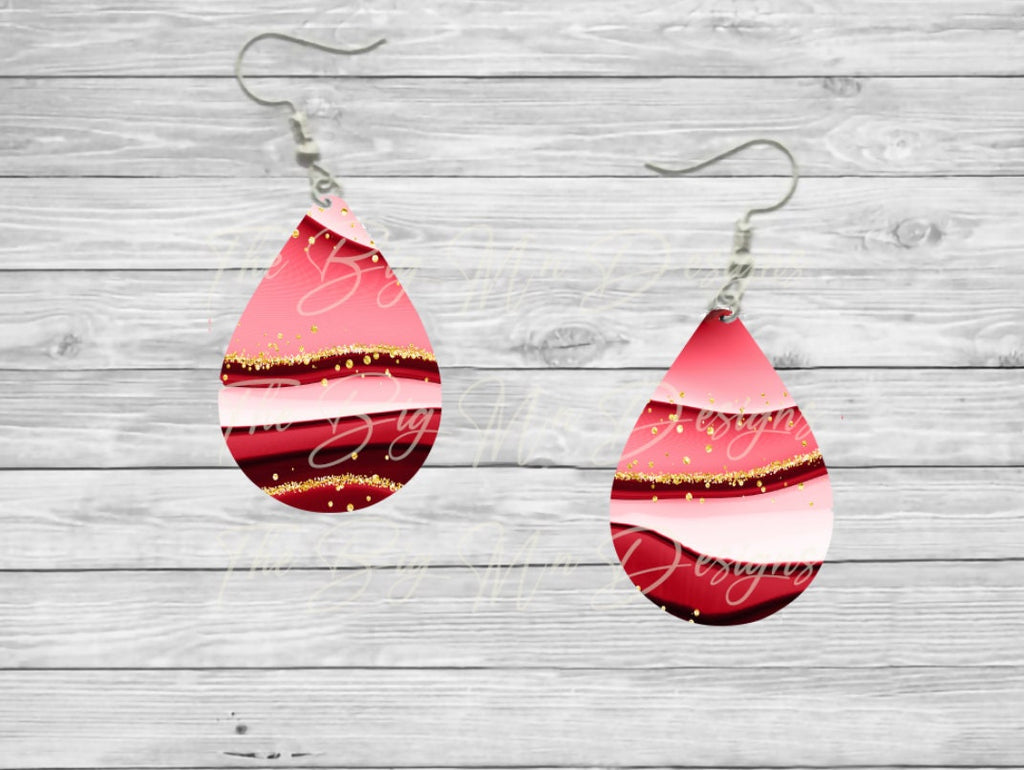 Red Swirl Agate colorful Teardrop Earrings | Teardrop Dangle Earrings | Dangle Earring | Jewelry