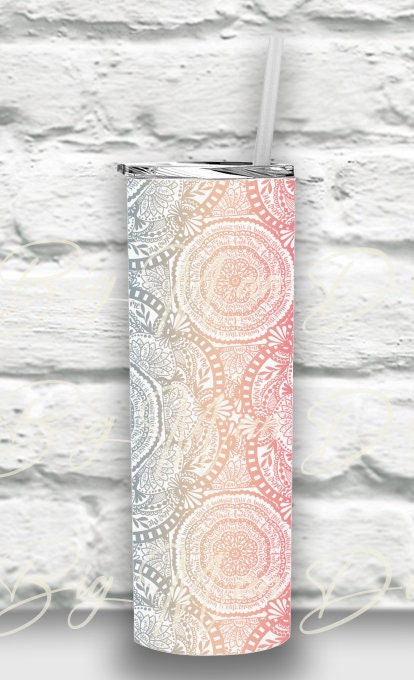 Cuss Word Mandala Tumbler | Personalized Stainless Steel 20 oz Skinny Tumbler