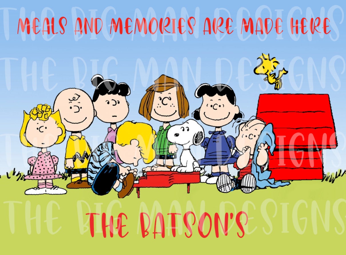Snoopy and the Gang Personalized Cookie Tray | Cookie Plate | Glass Cutting Board | Cutting Boards | Cutting Board Personalized