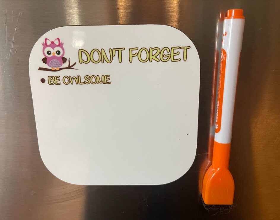 Mini Dry Erase Boards, Reusable Note Pad, Magnetic Notes, Owl Gifts, Personalized Daily Erase Notes, Office Gifts, Teacher/Counselor Gifts