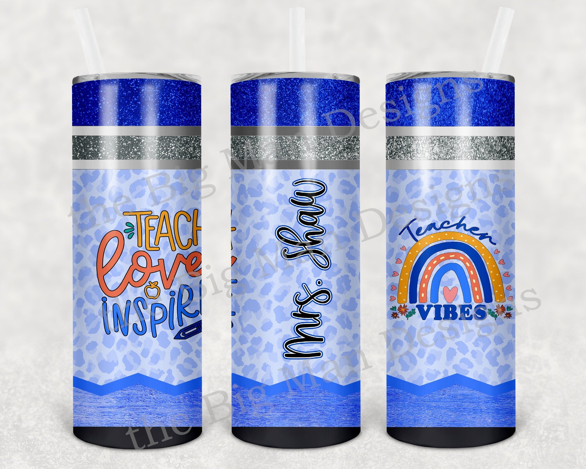 Teacher Appreciation Teacher Vibes Personalized 20 oz skinny Tumbler