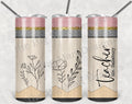 Teacher Appreciation Light Boho Pencil Personalized 20 oz skinny Tumbler