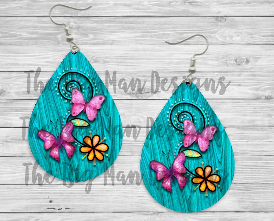 Butterfly Teardrop Earrings / Teardrop Dangle Earrings / Jewelry