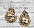 Mama Blue Frame Earrings | Mama Gold Frame Earrings| Teardrop Earrings/Teardrop Dangle Earrings